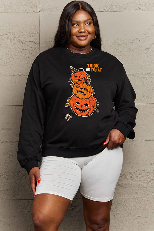 Simply Love Full Size TRICK OR TREAT Graphic Sweatshirt