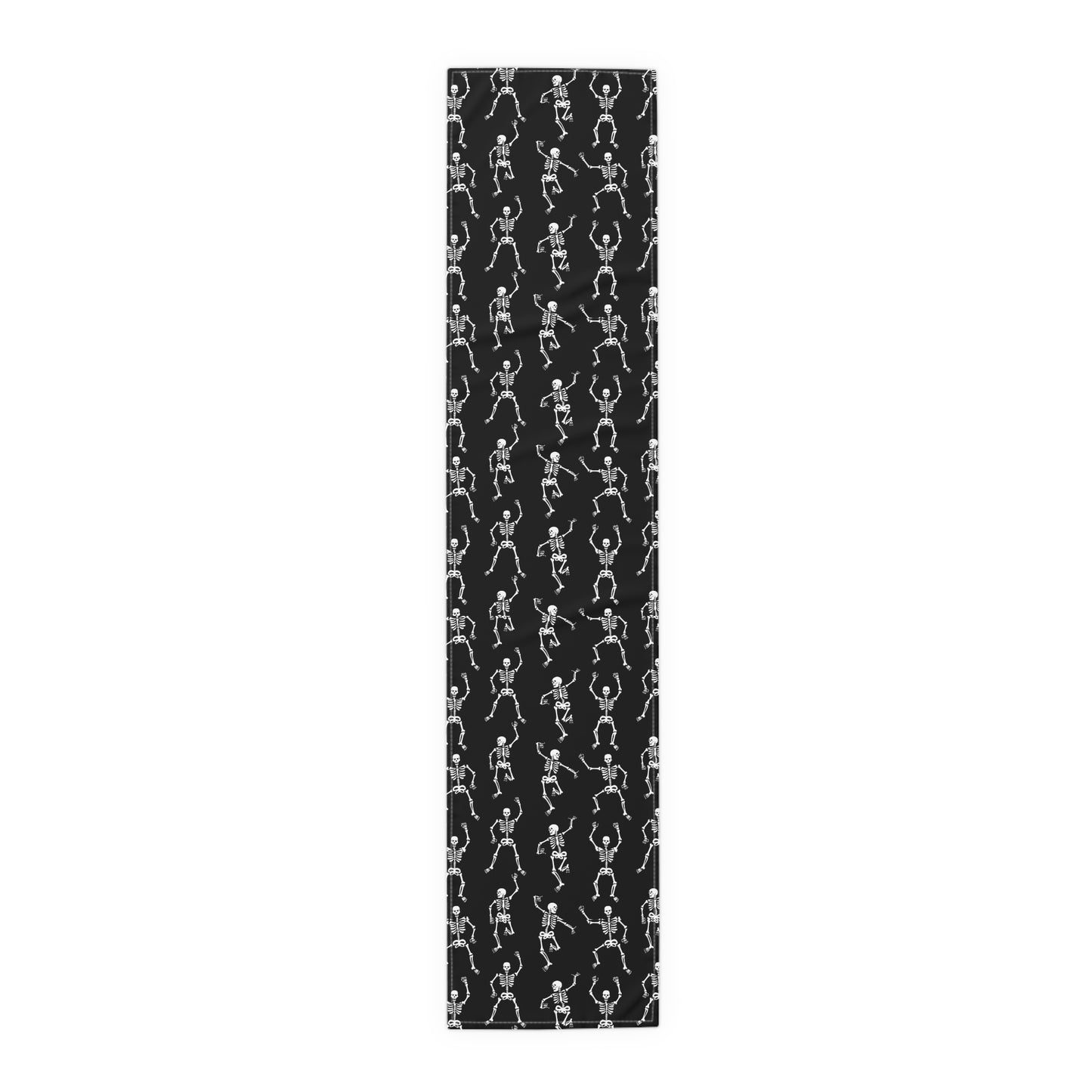 Black Skeleton Table Runner (Cotton, Poly) | Halloween Table Runner | Halloween Decor