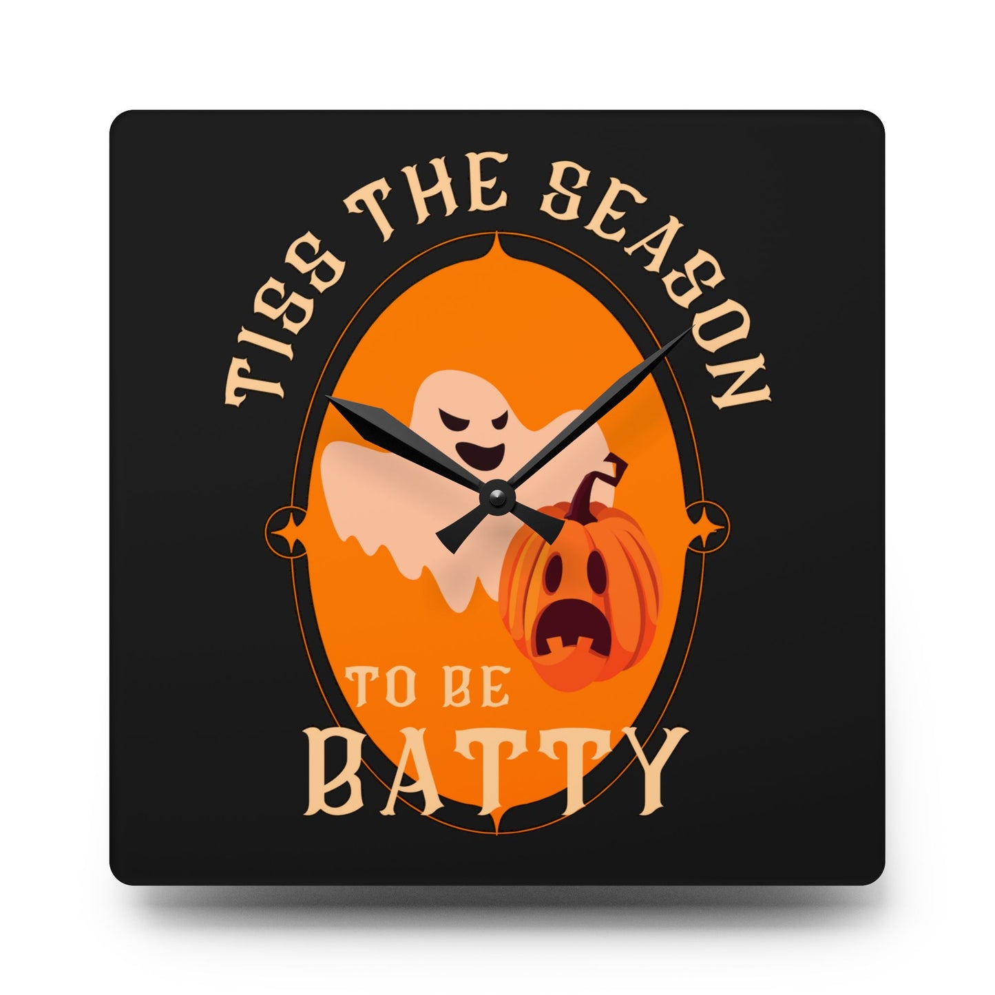 Tiss the Season to be Batty | Halloween Clock | Halloween Decor | Acrylic Wall Clock