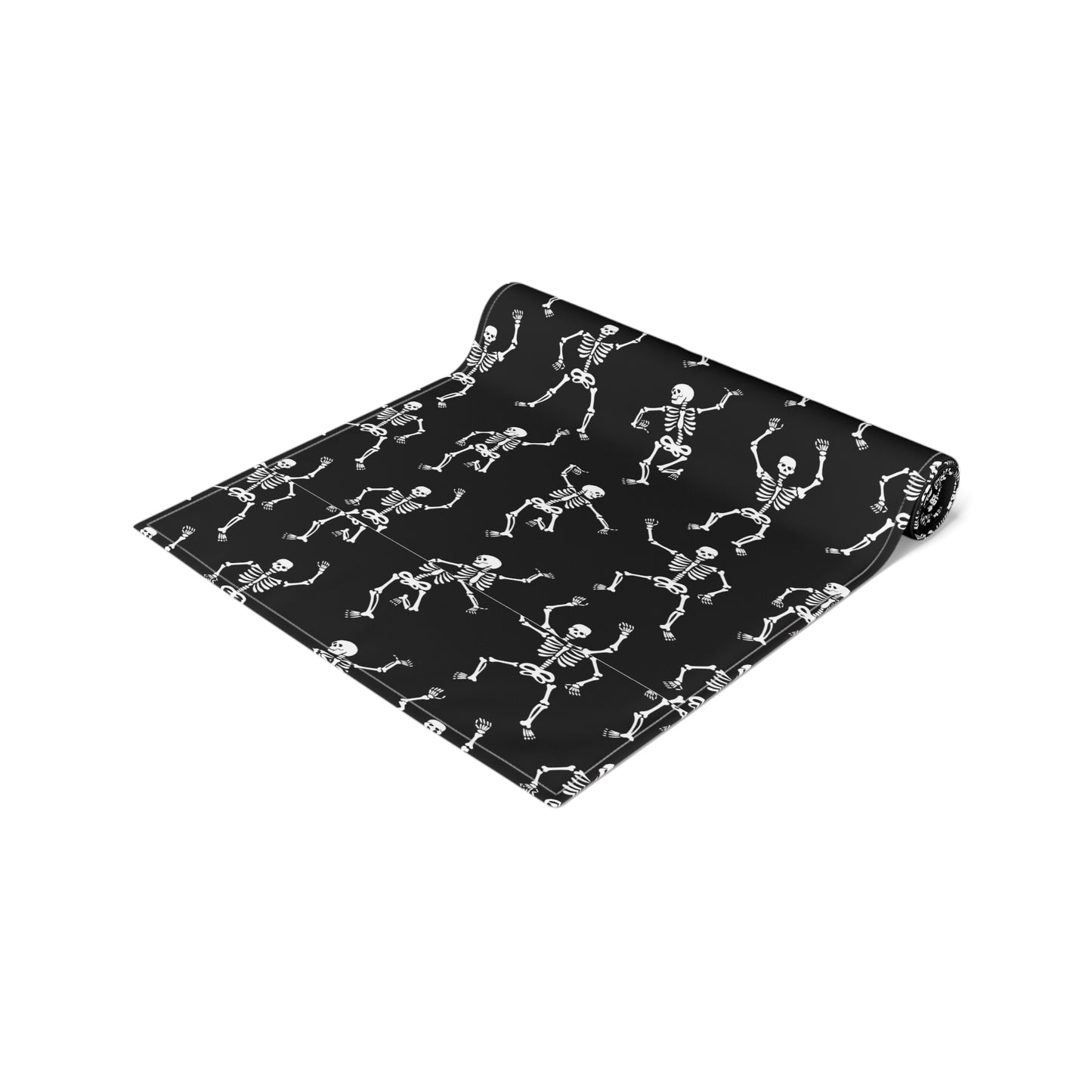 Black Skeleton Table Runner (Cotton, Poly) | Halloween Table Runner | Halloween Decor