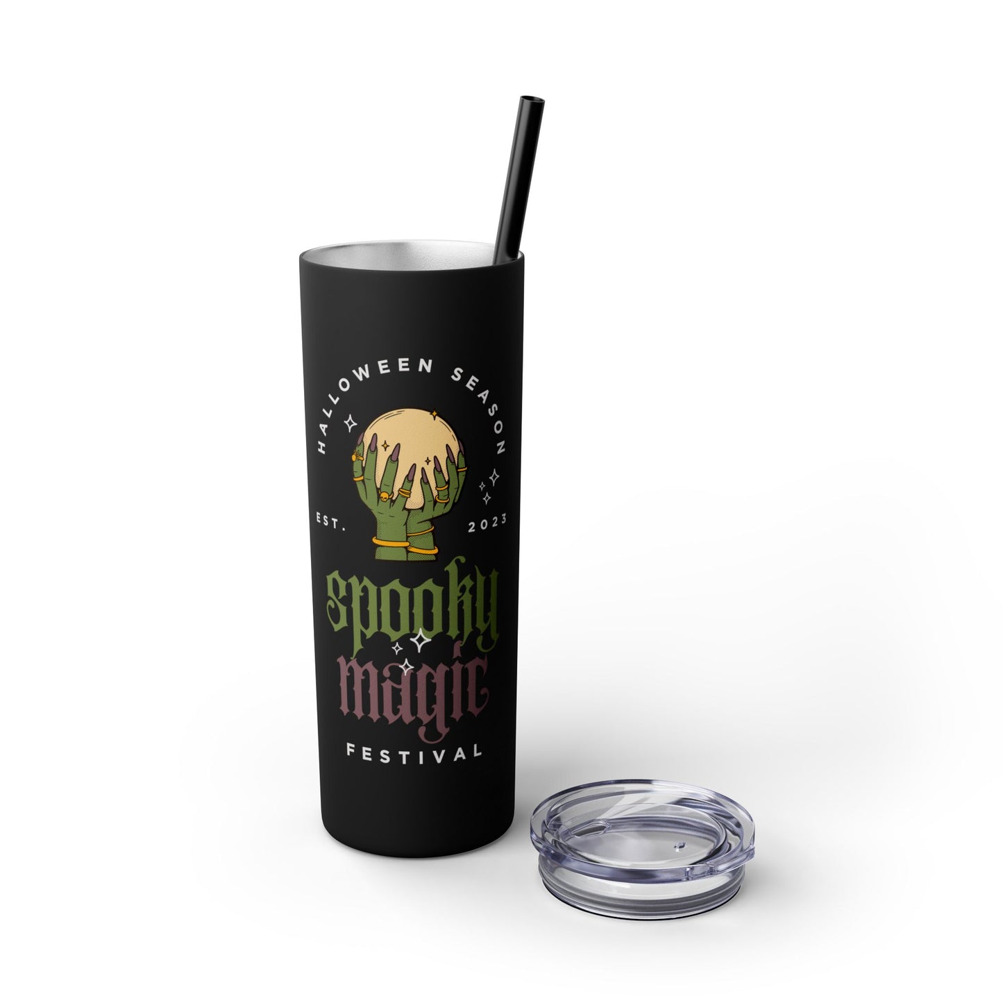 Spooky Magic Halloween Tumbler | Skinny Tumbler with Straw, 20oz | Halloween tumbler | Witches tumbler