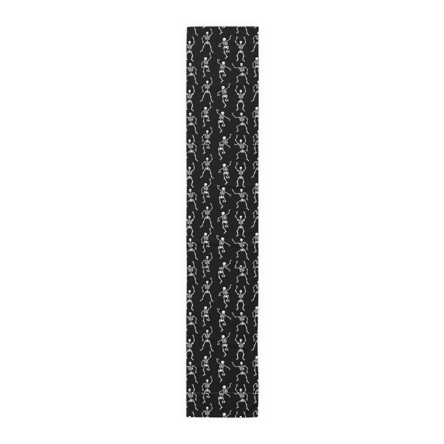 Black Skeleton Table Runner (Cotton, Poly) | Halloween Table Runner | Halloween Decor